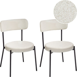 Set van 2 eetkamerstoelen ALLISON Bouclé Wit
