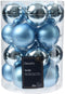Kerstbal glas d6 cm ijsblauw 20st