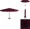 vidaXL - Parasol - met - aluminium - paal - 500 - cm - bordeauxrood