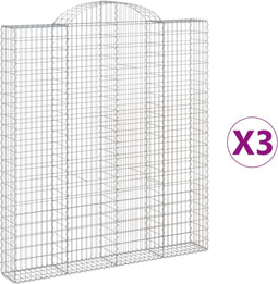 vidaXL - Schanskorven - 3 - st - gewelfd - 200x30x220/240 - cm - ijzer