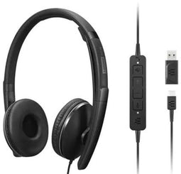 Lenovo Gen 2 - Bekabelde ANC-headset - Zwart