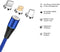 FlinQ Magnetische Oplaadkabel 3-in-1 - Magneet Oplader - Oplaadkabel iPhone - Samsung - Blauw
