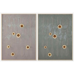 Schilderij Home ESPRIT Groen Beige Modern 90 x 3,5 x 120 cm (2 Stuks)
