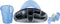 Essentials accessoire houder & pennenkoker - blauw