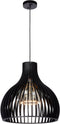 Atmooz - Hanglamp Miguel - E27 - Woonkamer / Slaapkamer / Eetkamer - Plafondlamp - Zwarte kleur - Hout - Hoogte : 55cm