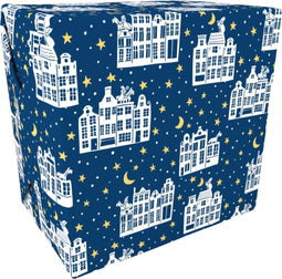 Klika - Cadeaupapier | 50cm | 200m | 80gr/m² | Stille nacht | blauw/geel