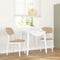 vidaXL - Eetkamerstoelen - met - kussens - 2 - st - massief - hout - rubber - wit
