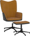 vidaXL Relaxstoel met voetenbank fluweel en PVC bruin