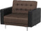 ABERDEEN - Chesterfield fauteuil - Bruin - Polyester
