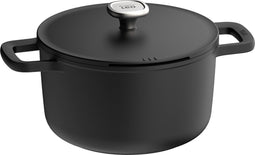 LEO Kookpot antikleef met deksel Phantom - Ø 24x14cm - Zwart - PFAS-vrij