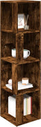 vidaXL - Hoekkast - 33x33x132 - cm - bewerkt - hout - gerookt - eikenkleurig
