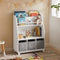 SoBuy KMB34-W - Boekenrek - 1 groot vak 2 boekenvakken 3 opbergdozen - Wit