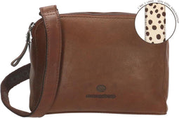 Micmacbags Wildlife Schoudertas - 5 vakken - Donkertaupe