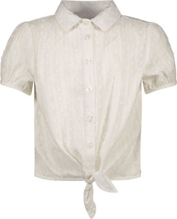 B. Nosy Y302-5150 - Meisjes Blouse - Broderie met pofmouwen - Maat 122/128