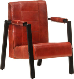 vidaXL Fauteuil 60x80x87 cm echt geitenleer donkerbruin