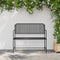 vidaXL - Tuinbank - met - Lattenontwerp - Zwart - 107 - cm - Staal