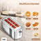 Lugia Broodrooster - RVS Toaster - 4 Sneetjes - 7 Warmteniveaus - LED-display