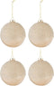 J-Line kerstbal Suiker - glas - transparant/goud - medium - doos van 4
