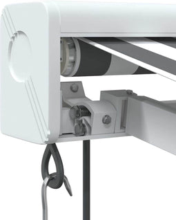 vidaXL - Luifel - uittrekbaar - 4,5x3 - m - stof - en - aluminium - antraciet - en - wit