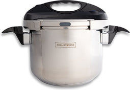 Royalty Line® PS10L Snelkookpan Inductie - 10 Liter / Ø 24cm - Snelkookpannen Voor Alle Warmtebronnen - Pressure Cooker - Instant koken - Eenhandig Mechanisme - RVS