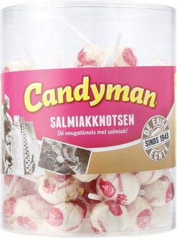 Candyman Salmiak knotsen - Snoep - 60 stuks (uitdeel snoep)