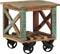 vidaXL - Bijzettafel - met - wielen - 40x40x42 - cm - massief - gerecycled - hout