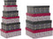 Set Van Opstapelbare Opbergboxen Dkd Home Decor Vierkant Blommor Karton