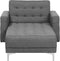 ABERDEEN - Chaise longue - Grijs - Universeel - Polyester