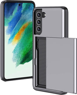 iMoshion Hoesje Geschikt voor Samsung Galaxy S21 FE Hoesje - Ruimte voor 2 pasjes - iMoshion Backcover met pasjeshouder - Grijs