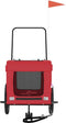 vidaXL - Hondenfietstrailer - oxford - stof - en - ijzer - rood - en - zwart