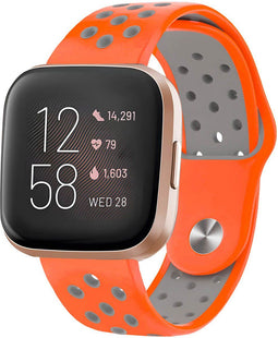 iMoshion Bandje Geschikt voor Fitbit Versa 2 / Versa Lite - iMoshion Siliconen sport band ronde drukknoop met pinnetje - Oranje