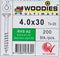 WOODIES® Ultimate Platverzonkenkopschroef Torx RVS 4x30 Deeldraad - VE=200 - 61840312