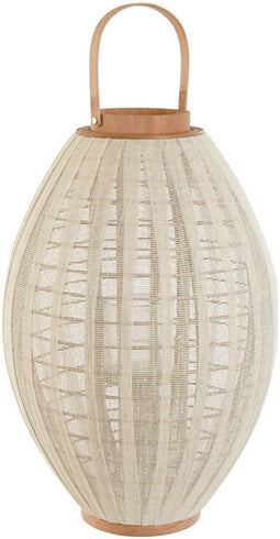 Kaarshouder Home ESPRIT Wit Natuurlijk Hout Kristal 37 x 37 x 56 cm