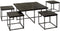 RENEW Via coffeetable set (5) - 90x90x45 40x40x38 - recl. teak black