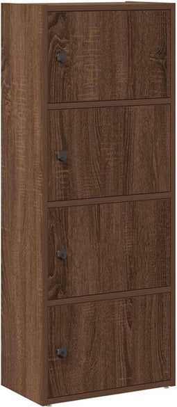 vidaXL - Boekenkast - 40x24x102 - cm - bewerkt - hout - bruin - eikenkleurig