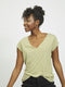 VILA VISCOOP TOP/SU - Dames T-shirt - V-hals - Korte mouwen - Maat XS