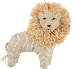 J-Line figuur Leeuw - polyresin - wit/naturel - large