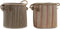 Veelzijdige mand DKD Home Decor Bruin Zwart Rood Boho 30 x 30 x 36 cm (2 Stuks)