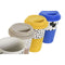 Kop met deksel DKD Home Decor Multicolour dieren Stads 400 ml (4 Stuks)