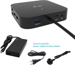 i-tec USB-C HDMI DP Docking Station - Power Delivery 65W - Inclusief Universele Oplader 77W