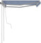 vidaXL - Luifel - handmatig - uittrekbaar - met - palen - 3x2,5 - m - blauw - en - wit