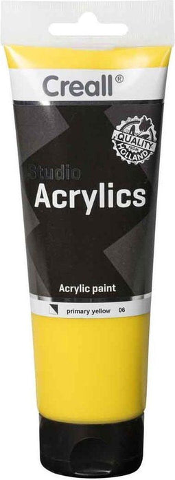 Acrylverf creall studio acrylics 06 primair geel | Tube a 250 milliliter