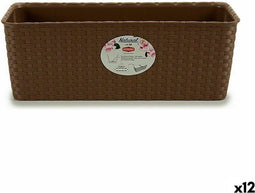 Stefanplast Plantenbak - Balkonbak - 39 x 13,5 x 15,5 cm - Beige (12 stuks)