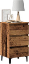 vidaXL - Nachtkastje - met - metalen - poten - 40x35x69 - cm - oud - houtkleurig