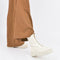 PS Poelman KIMMY - Chunky Chelsea Enkellaarzen - Gouden rits - Wit Crème - Maat 39
