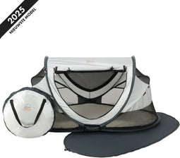 Deryan Peuter Luxe - Campingbedje met zelfopblaasbaar matras - 50% UV-beschermend - Zilver