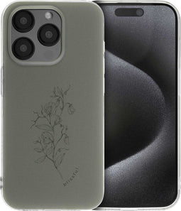 imoshion Hoesje Geschikt voor iPhone 15 Pro Hoesje Siliconen - imoshion Design hoesje - Meerkleurig / Floral Green