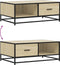 vidaXL - Salontafel - 90x57x35 - cm - bewerkt - hout - en - metaal - sonoma - eiken