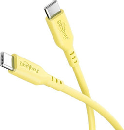 USB-C Silicone Oplaadkabel - Snelladen tot 60W - 1.5 meter - Geel