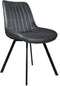 Lizzely Garden & Living Susta - Eetkamerstoel - Microvezel zwart - Zithoogte 49 cm (1 stuk)